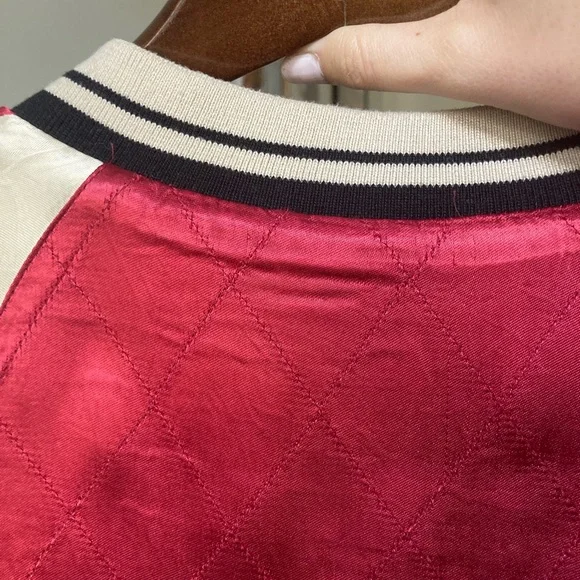 Reversible Embroidered Silk Bomber Jacket - Picture 7 of 9